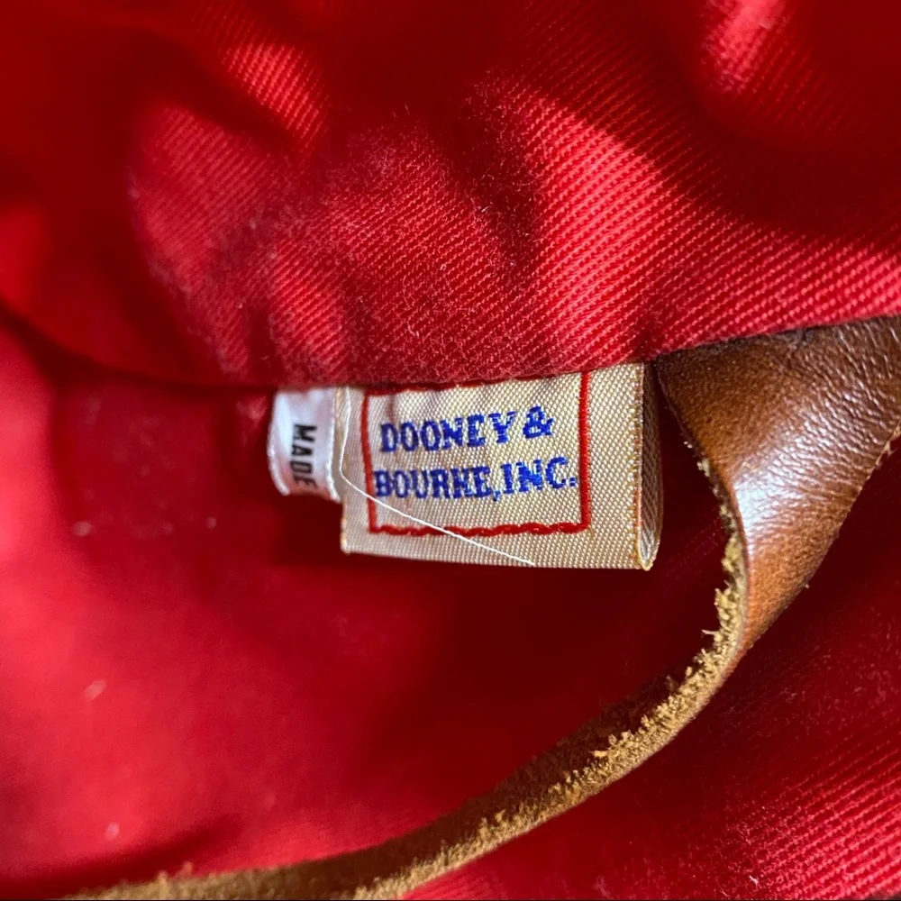 Dooney & Bourke Tan Logo Jacquard Tote with Brown Leather Trim